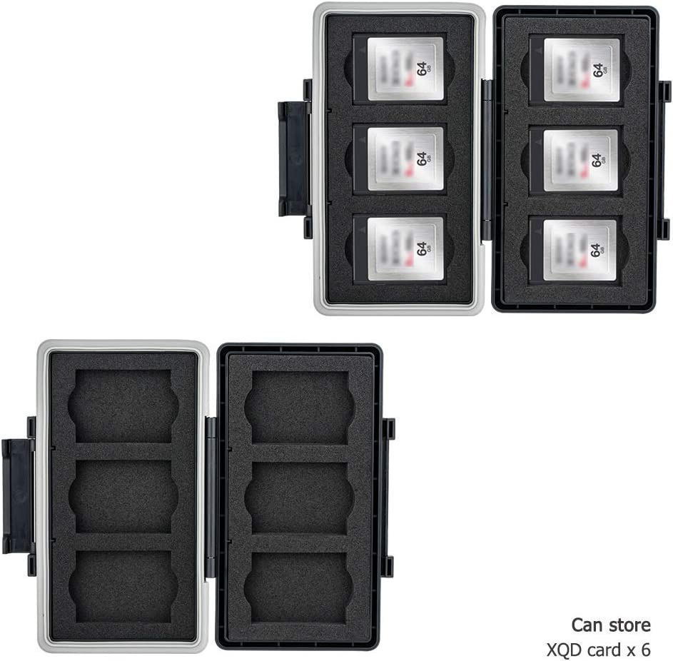 6 Slots XQD Card Holder, Water-Resistant Shockproof, XQD Memory Card Case Protector Storage Box for Nikon Z9 Z8 Z6 III II Z7 II D4 D850 D5 D500 D4S Canon R5C Fujifilm XH2 XH2S GFX 100II - For 6 Xqd image number 2