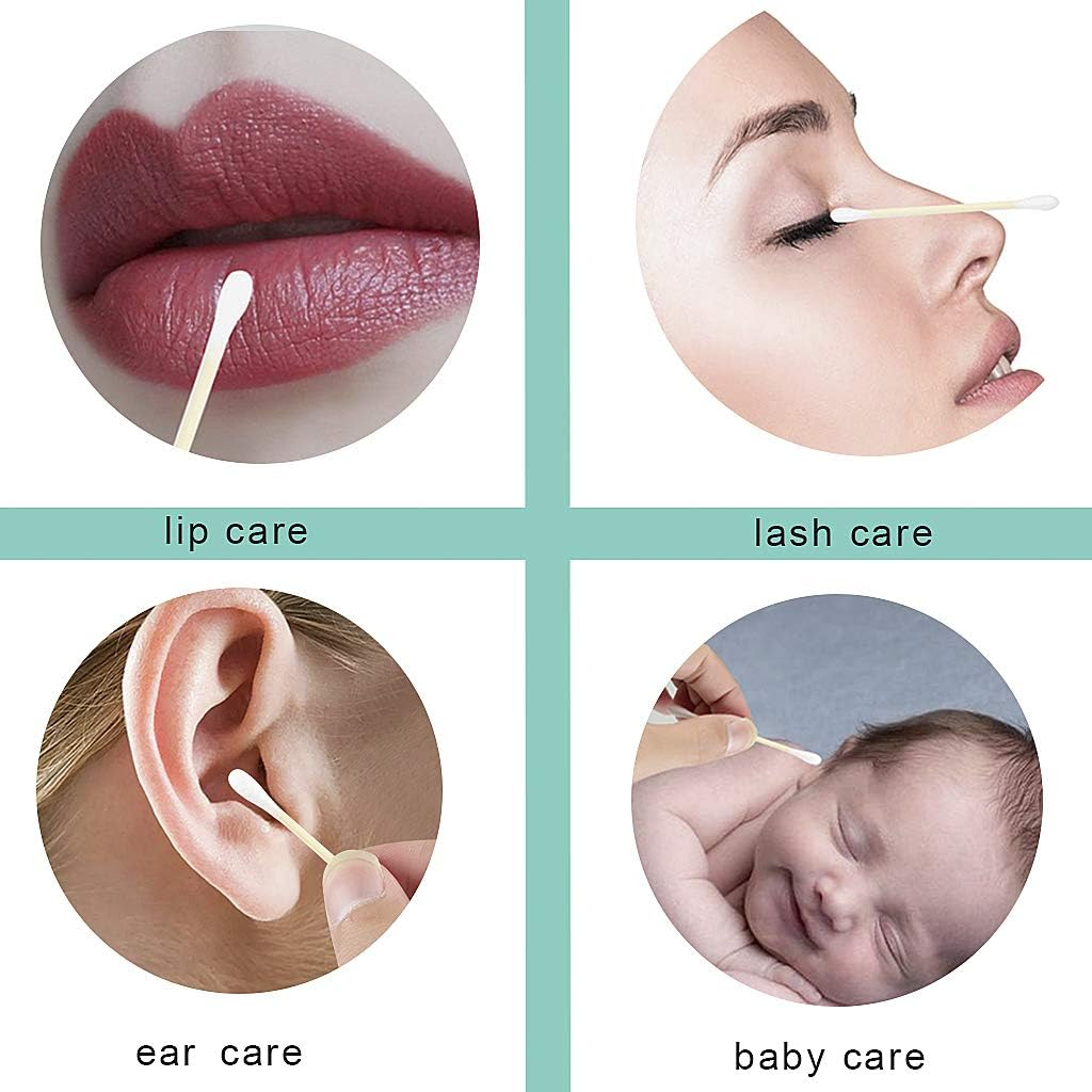 2 Packs Set(200 PCS) Bamboo Cotton Buds Eco-Friendly Cotton Ear Buds Swabs with Bamboo Handle Recyclable and Biodegradable Cotton Swabs for Makeup Cleaning Ear Cleaning and Wound Cleaning image number 5
