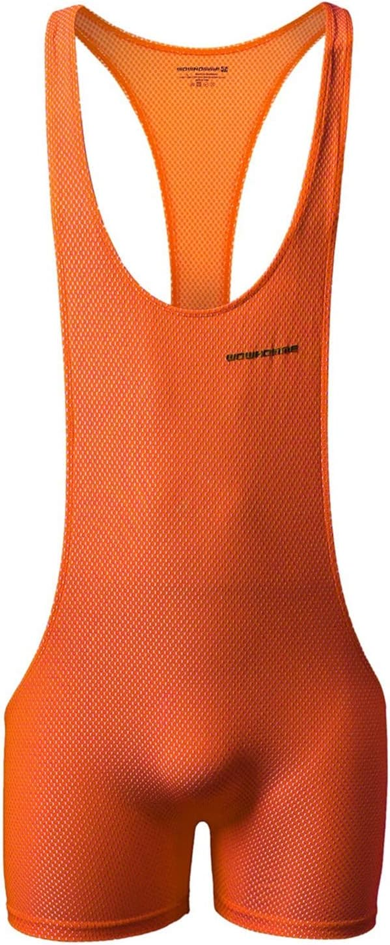 Men Wrestling Singlet - Men Underwear Sports Leotard for Gym Fitness Bodybuilding Wrestling Underwear Shorts with Penis Pouch (Color : Orange, Size : L) image number 2