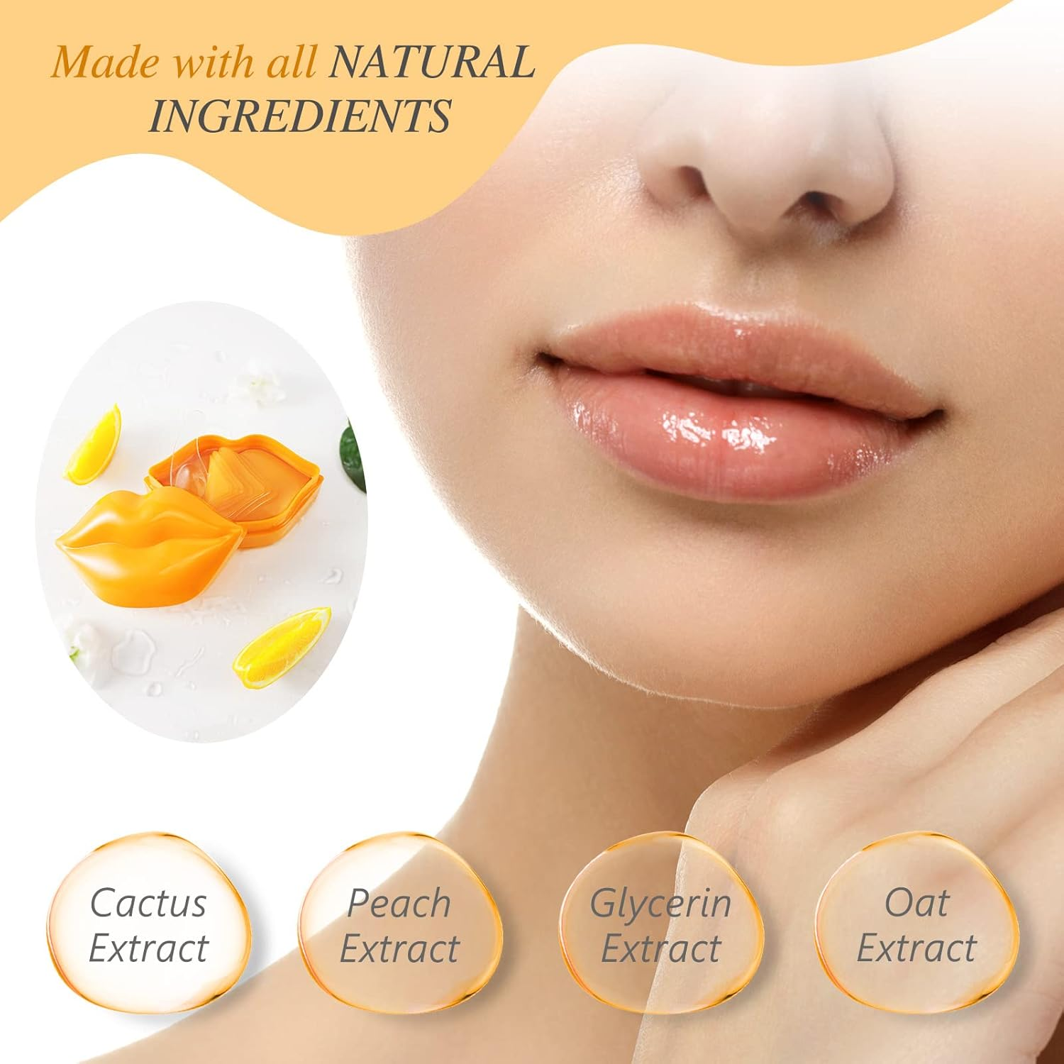 Joyeee Lip Mask, 20Pc Lip Mask Sheets, Collagen Crystal Lip Pads for Moisturizing & Anti-Wrinkle, Keeps Lips Smooth & Soft image number 4