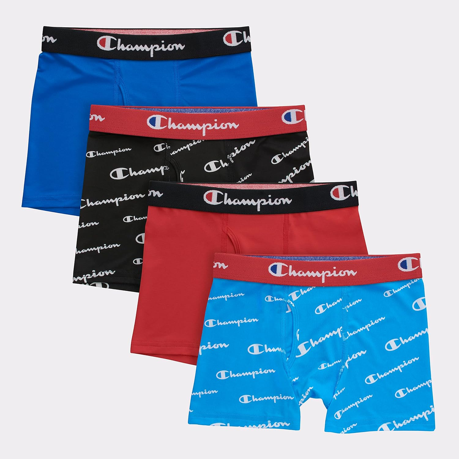 Champion Boys' Underwear, Everyday Active Stretch Boxer Briefs, Assorted 4-Pack image number 3