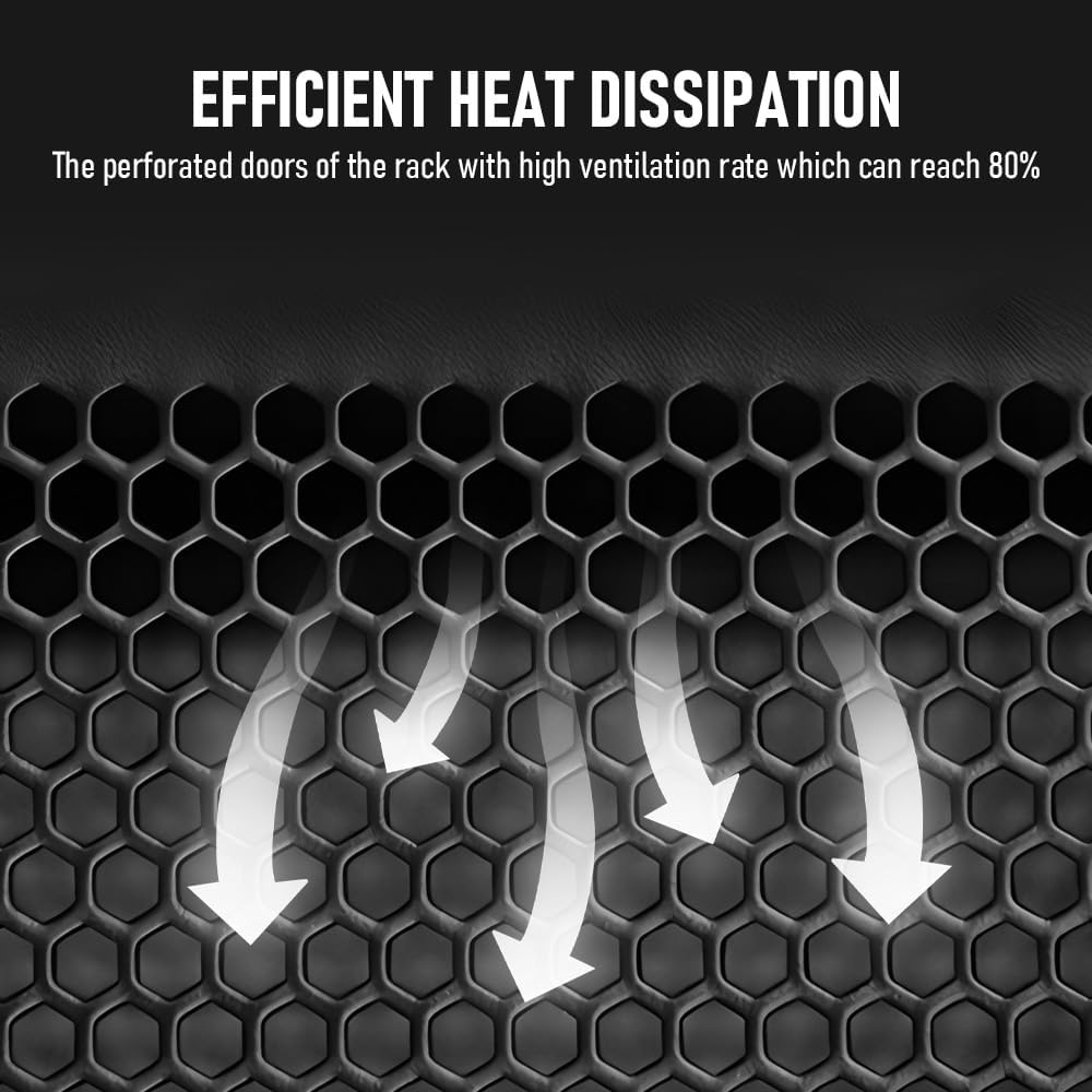 4U Network Data Cabinet Server Rack Wall Mount LAN Rack IT Equipment Max Load 20Kg with Lockable Glass Door/Removable Side Panels 400Mm Deep Overall 0.6Mm image number 1