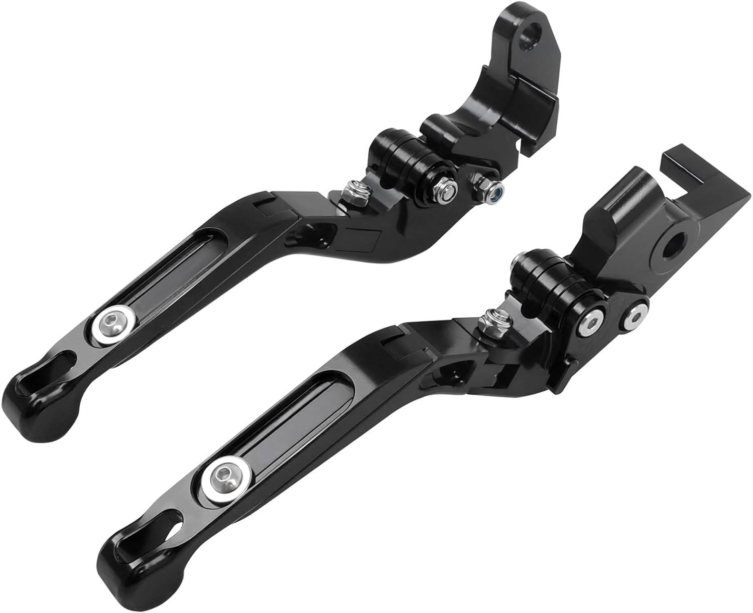 CHIFUN Brake Lever and Clutch Lever Set Replacement for Kawasaki Ninja 400 Ninja 300R 250R Z300 Aluminum Motorcycle Handlebar Lever Foldable Length Adjustable(Black) image number 4