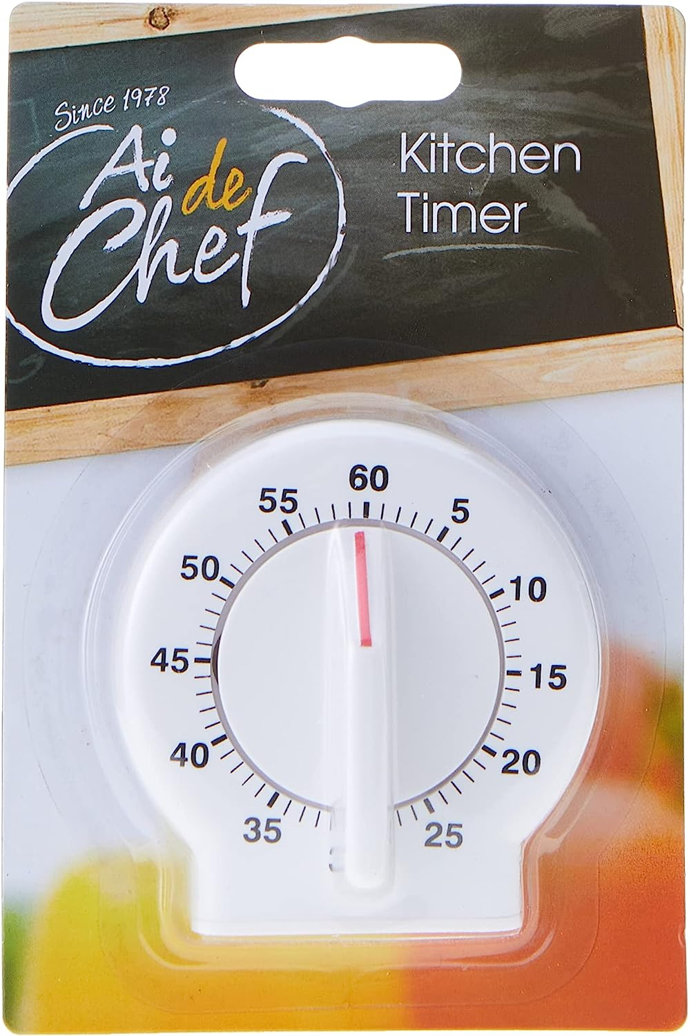 Ai De Chef Kitchen Timer &ndash; White 60-Minute Mechanical Timer with Bell Alarm for Baking, Roasting and Cooking, Easy-To-Use Plastic Countdown Timer image number 1