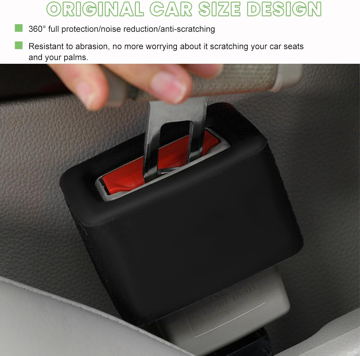 Povtii 2PCS Car Seat Belt Buckle Holder, Silicone Auto Seatbelt Buckle Booster Makes Receptacle Upright Buckling, Easy Access Seat Belt Buckle Safety Cover for Kids, Car Accessories (Black) image number 3