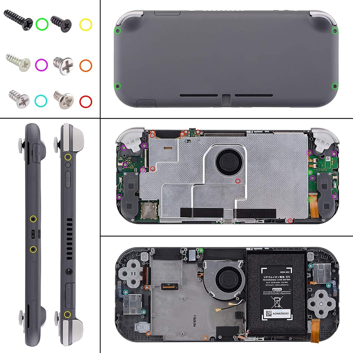 Extremerate Transparent Clear DIY Replacement Shell for Nintendo Switch Lite, NSL Handheld Controller Housing W/Screen Protector, Custom Case Cover for Nintendo Switch Lite image number 2