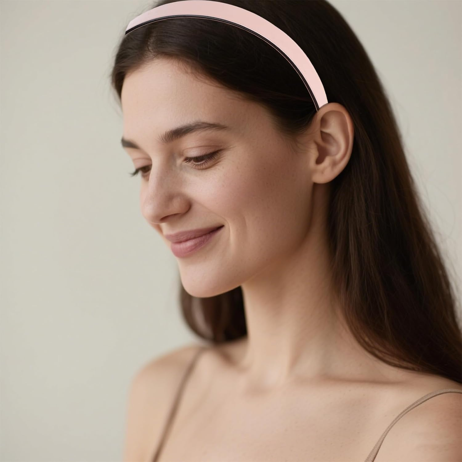 EXIPSAT Set of 2 Real Acetate Flat Headbands, Soft Women'S Hair Band in White and Pink, Fashionable Headpiece with Comfortable Fit, Ideal for Hairstyle Fixation