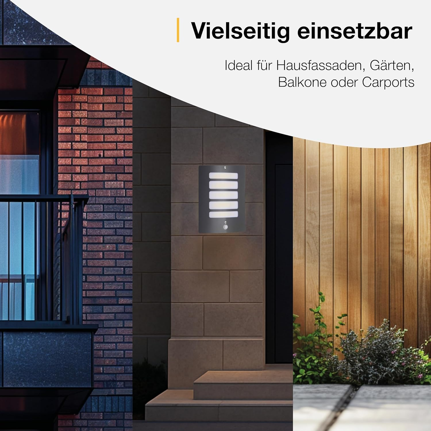 BRILLIANT Lamp Todd Outdoor Wall Light Motion Detector Anthracite | 1X A60, E27, 60W, Suitable for Standard Lamps (Not Included) | Scale a ++ to E | IP Protection Class: 44 - Splash-Proof - Black image number 3