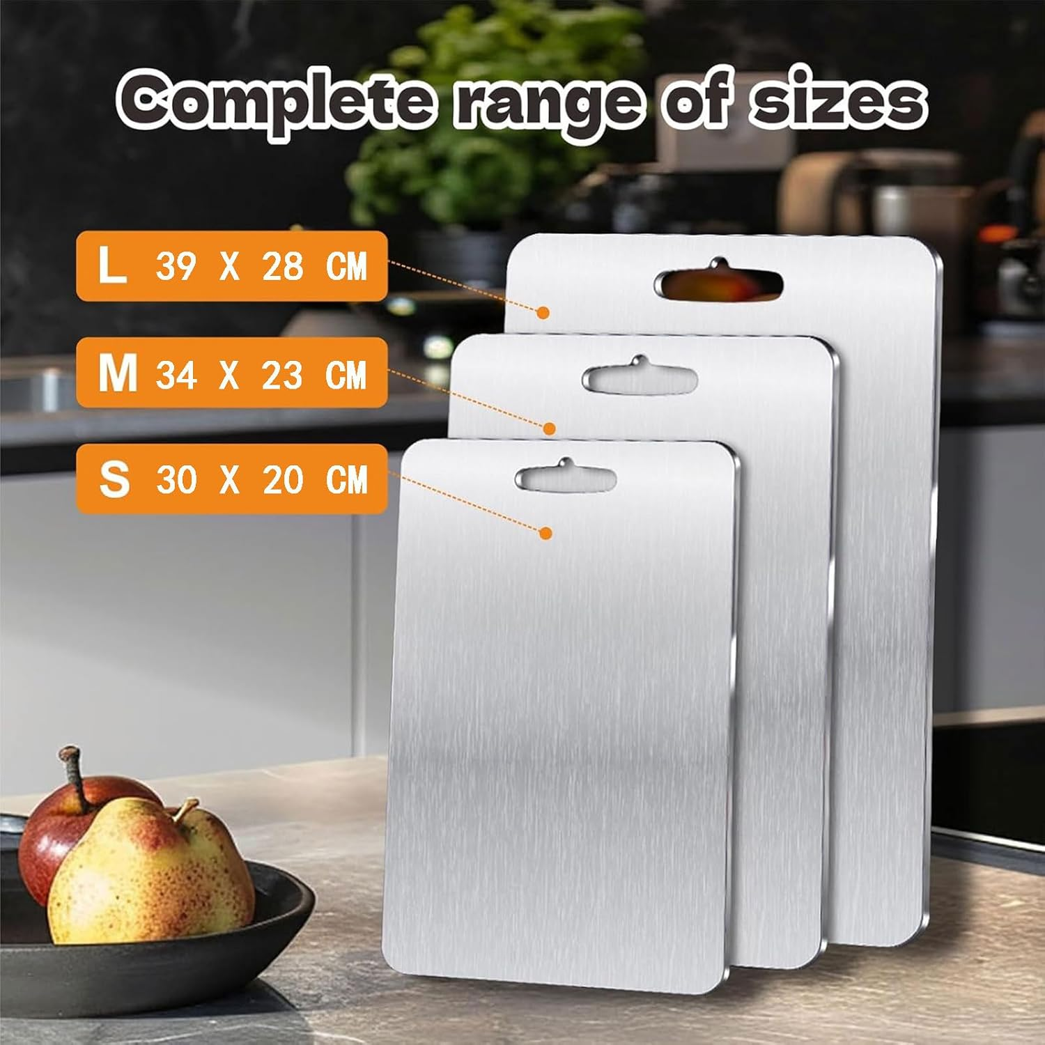 3 Pack Titanium Cutting Boards for Kitchen, 100% Pure Cut Titanium Cutting Board, Food Grade Quality,Easy to Clean and Will Not Absorb Odors, Suitable for Kitchen or Outdoor Camping image number 5