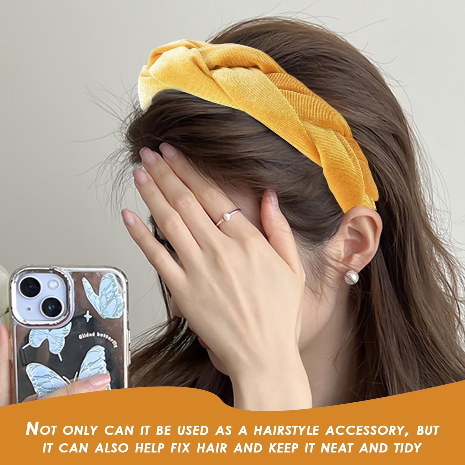 Pack of 2 Braided Headbands, Velvet Headbands, Retro Headbands, Fashionable and Simple Headbands, Hair Accessories, Women'S Hair Accessories image number 4