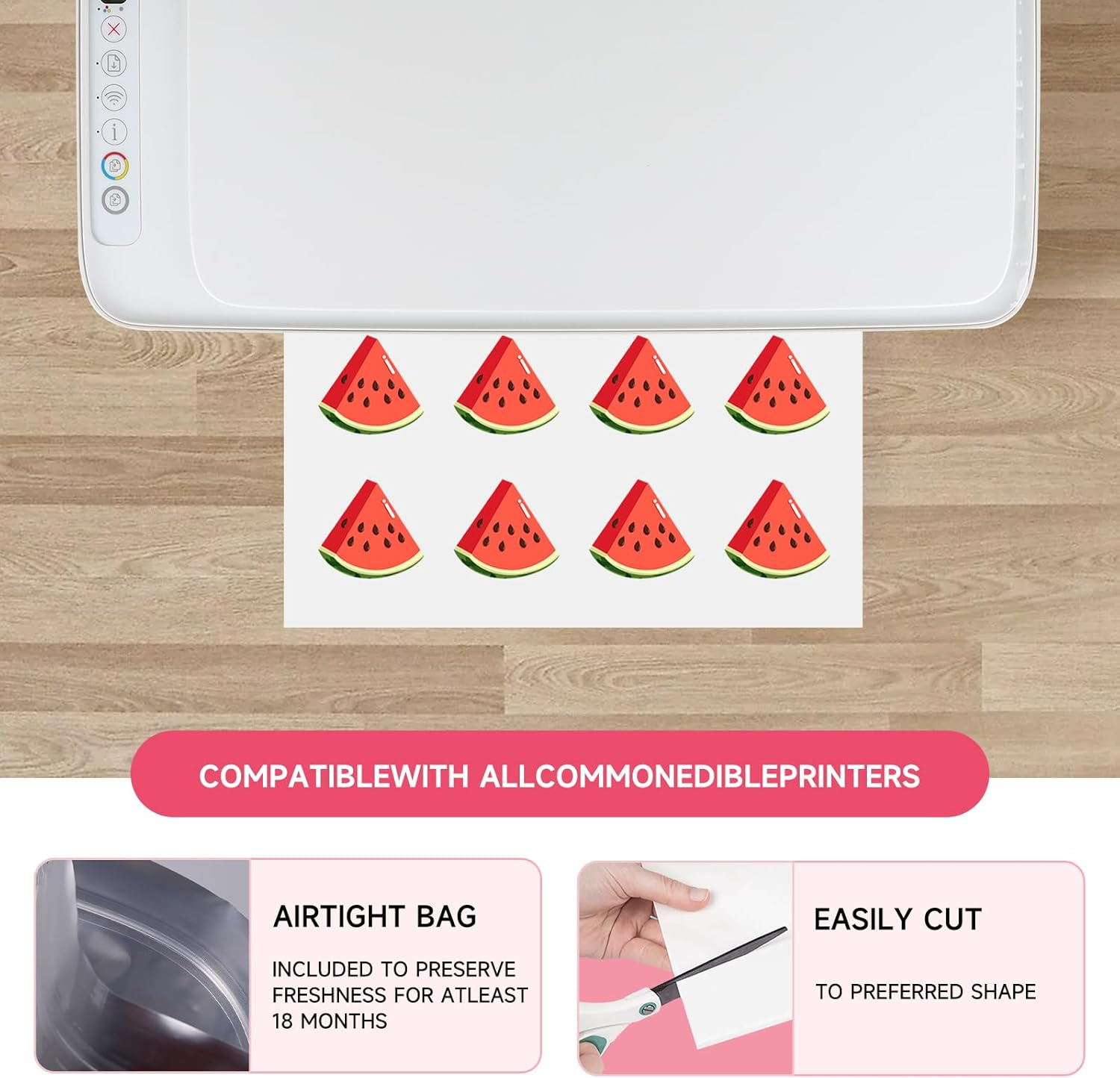 Cakestar 25Pcs Edible Paper, A4 Icing Frosting Sheets for Cake Decorating, Printable Edible Sheets Cake Image, Wafer Paper, Sugar Paper for Cake Toppers, Cookies, Baking, 11.7" X 8.3" image number 6