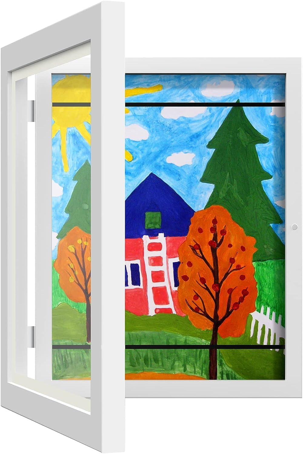 Tinyso A4 Kids Art Frame Front Opening,Children Artwork Picture Display Frames,Children Art Projects Picture Stroage Artwork Display Wall Art Frames Hold up to 150 Artworks for Kids Drawings Crafts Table Ornaments Decor (White) image number 3