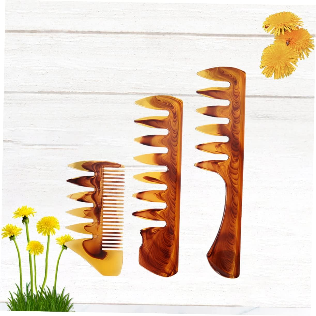 PLAFOPE 3Pcs Professional Hair Spray Comb Man Hair Comb Massage Function for Styling image number 4