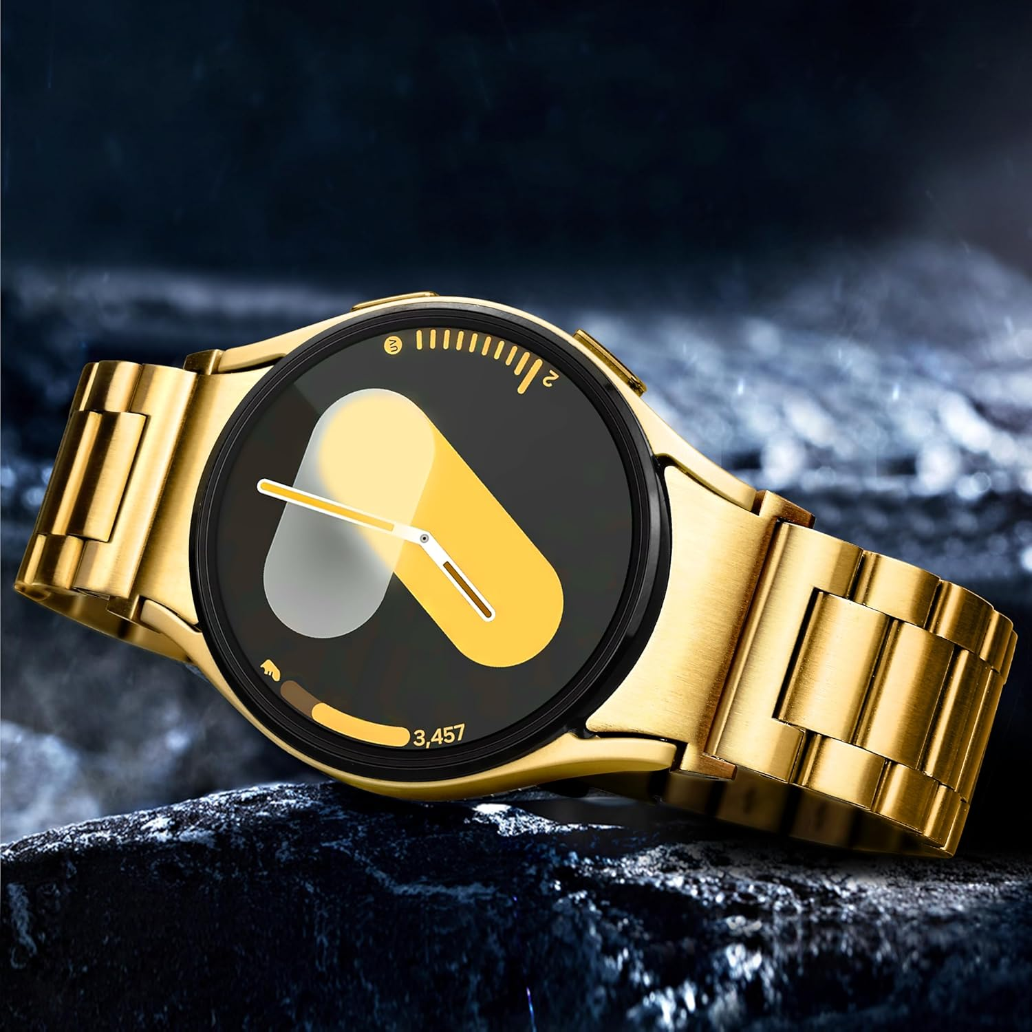 Ocaer Compatible with Samsung Galaxy Watch 7/FE/6/5/4 Band 40Mm 44Mm, 6 Classic/4 Classic 43Mm 47Mm/42Mm 46Mm, 5 Pro 45Mm, Metal Solid Stainless Steels 20Mm Galaxy Watch Strap for Men Women(Gold) image number 6