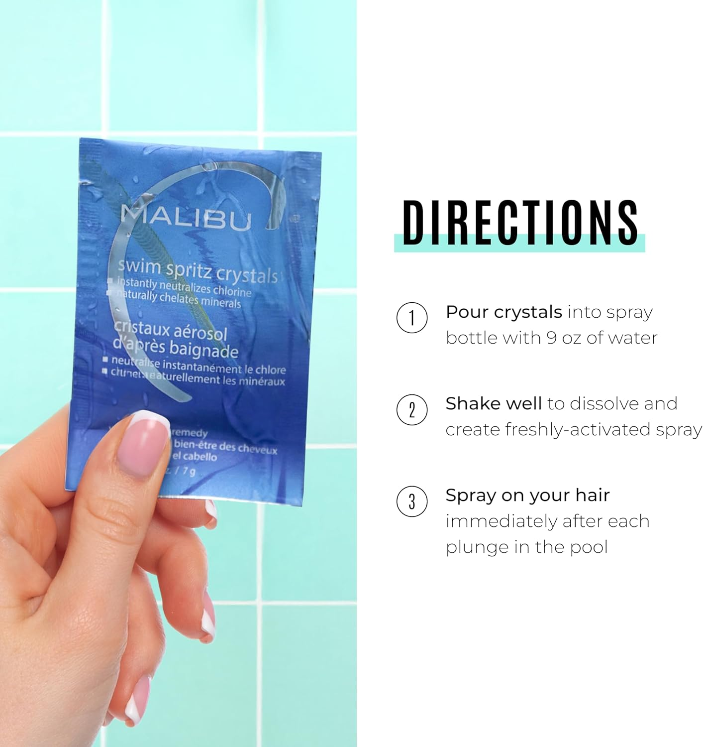 Malibu C Swim Spritz Crystal Wellness Hair Treatments 12-Piece Sachets