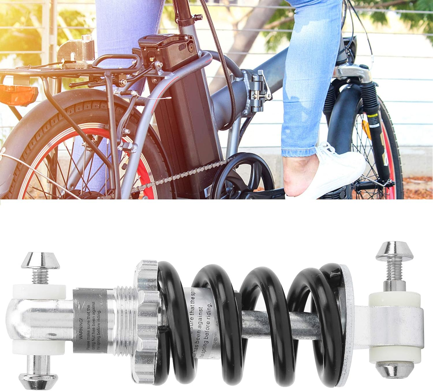 Aluminum Alloy Steel Shock Pants BOIL BLOCKS Absorbent Suspension Shock Absorbers for Electric Bicycles, Light Material (150MM*750) image number 2
