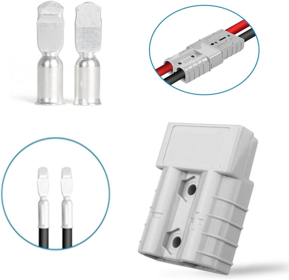 Packet of 10 Anderson Style Plug Connectors, Cuicanfla Battery Connection Quick Connector with Silver Plated Copper Terminals, Exterior Solar DC Caravan Power
