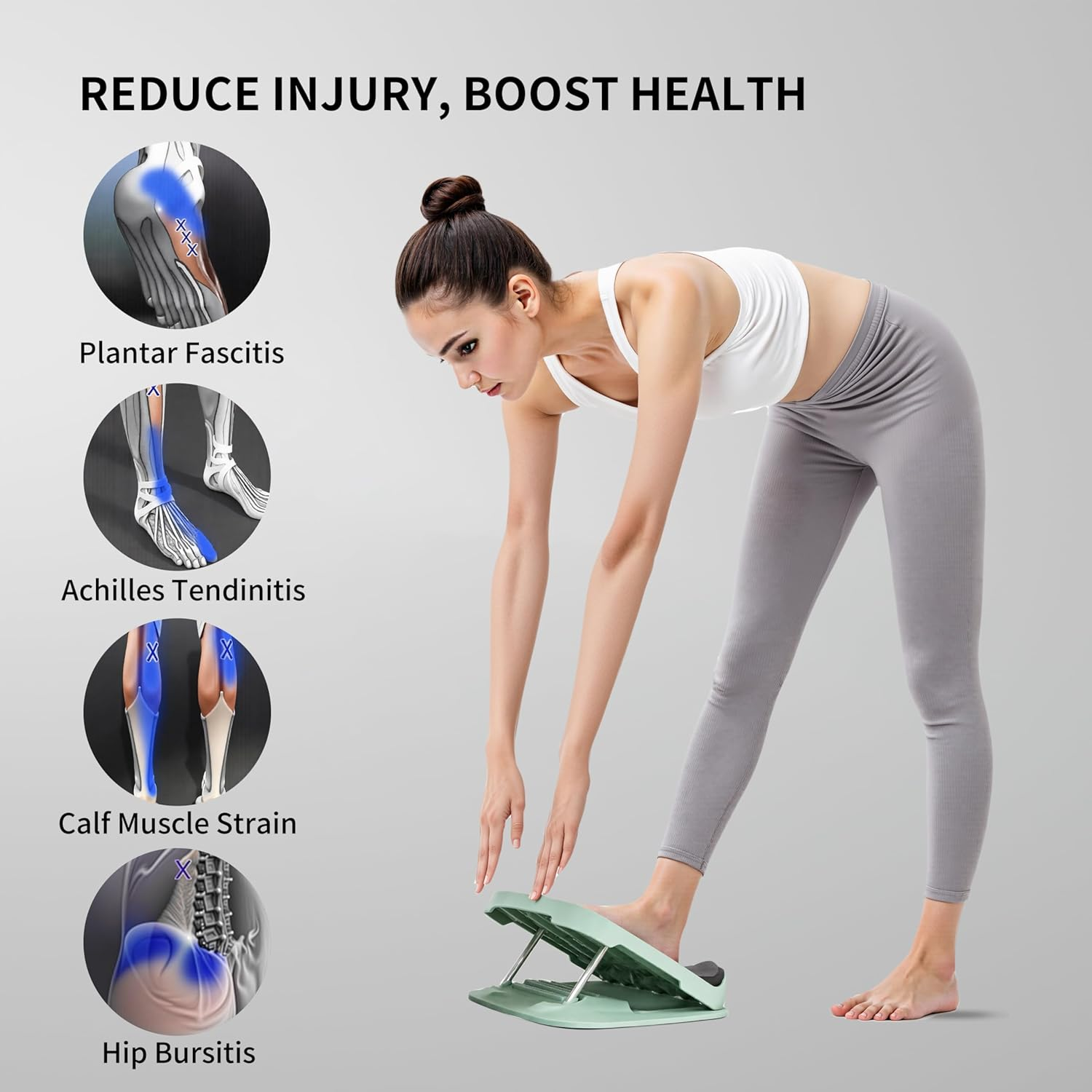 PROIRON Slant Board for Calf-Stretching - 4-Level Adjustable Incline Board with 8Mm Thick Foot Guard Plate, Stretch Board for Knees Ankle Heel Feet Leg image number 6