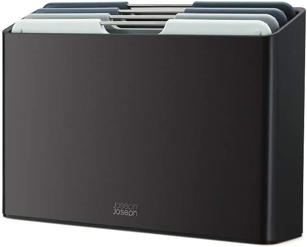 Joseph Joseph Folio Set of 4 Colour-Coded Chopping Boards with Storage Case (Large) - Graphite