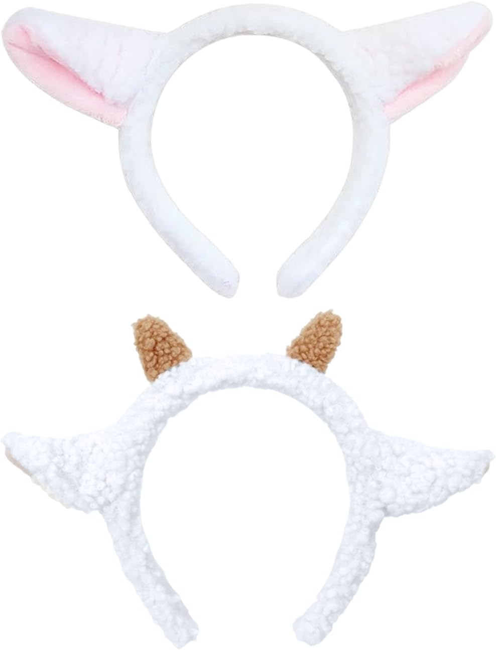 CHROMACRAFT 2 Pieces Sheep Ear Headbands, Women'S Animal Ears Headbands, White Hair Accessories, Creative Hair Decorations image number 2