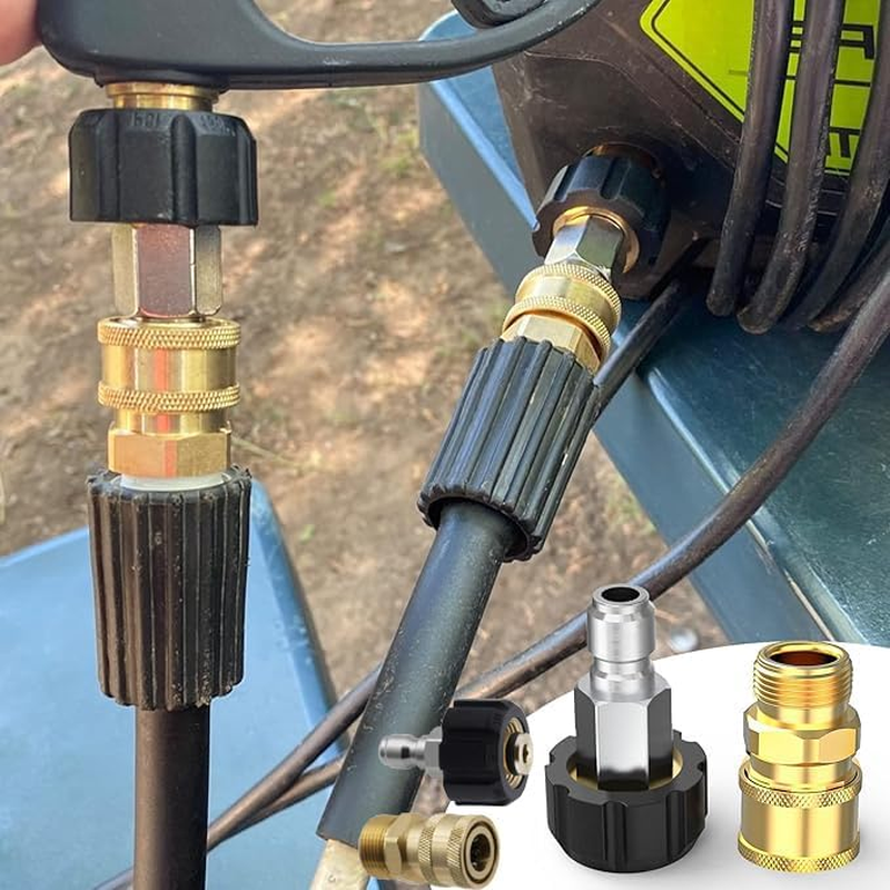 WEZCHUGHAOL Pressure Washer Adapter Set, Quick Connect Gun to Wand, M22 14Mm to 3/8", 2 Pcs