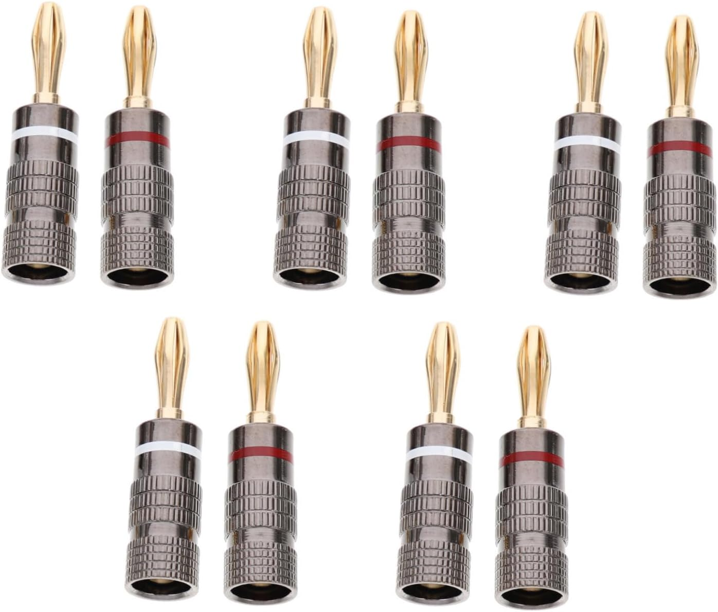 Angoily 10Pcs Gold Plated 4Mm Banana Plugs Speaker Wire Connectors Audio Jack Adapter for Home Theater and Hi-Fi Sound Systems in Australia image number 2