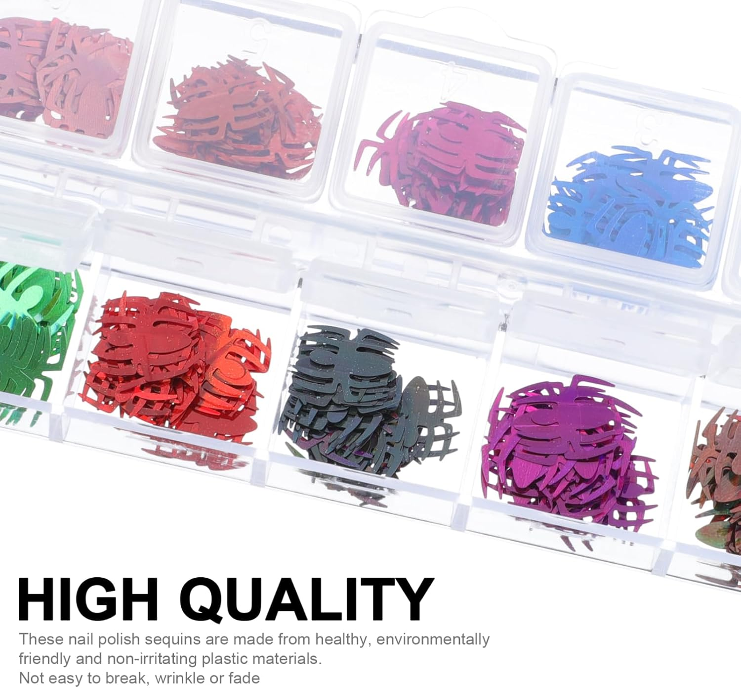 Vaguelly Halloween Nail Art Glitter Skull Pumpkin Colors Spider Glitter Nail Decoration Party Manicure Stickers image number 5