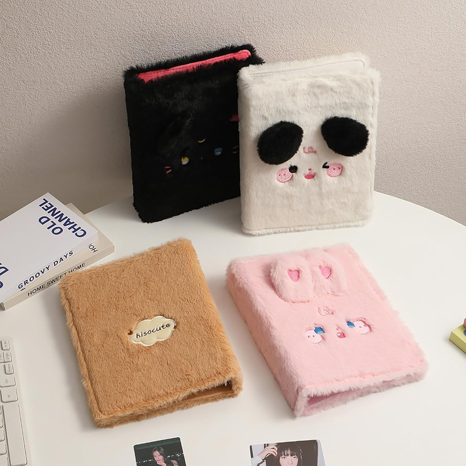 320 Pockets Plush Photo Album &ndash; for Fujifilm Instax Mini 12/11/40/41/90/9/Liplay/Link/Evo Photocard Album &ndash; Refillable Memory Book, Portable & Cute Design (Black) - Black image number 6