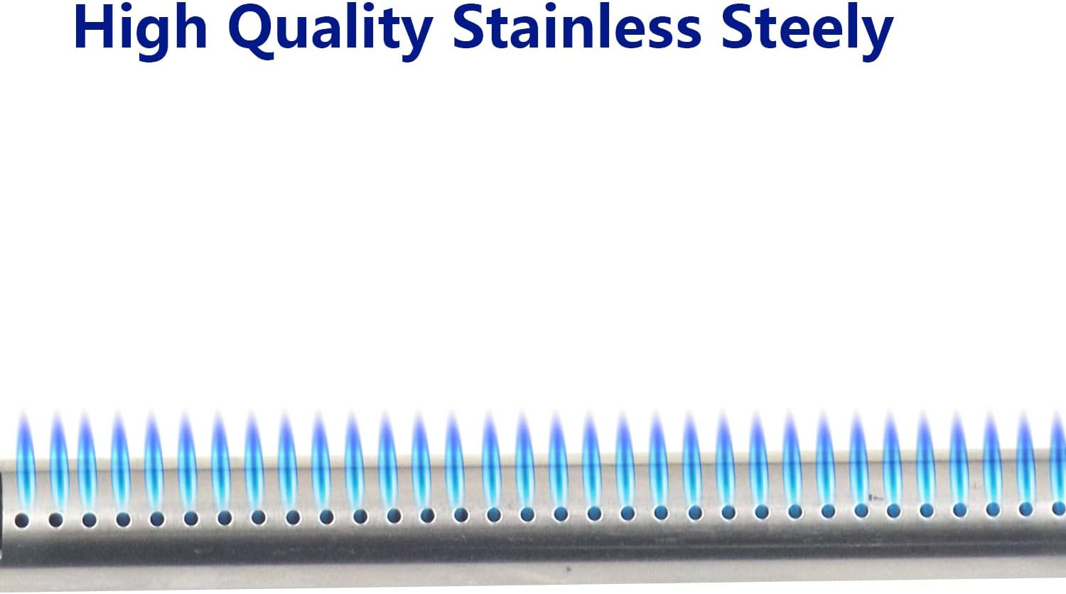 69956 20 1/2" X 7 1/2" Grill Burner Replacement for Weber Q200, Q220, Q2000, Q2200, 396000, 396001, 396002, Burner Tube Pipe Part for 41862, 69956, 60041 Gas Grill Models, Stainless Steel image number 1