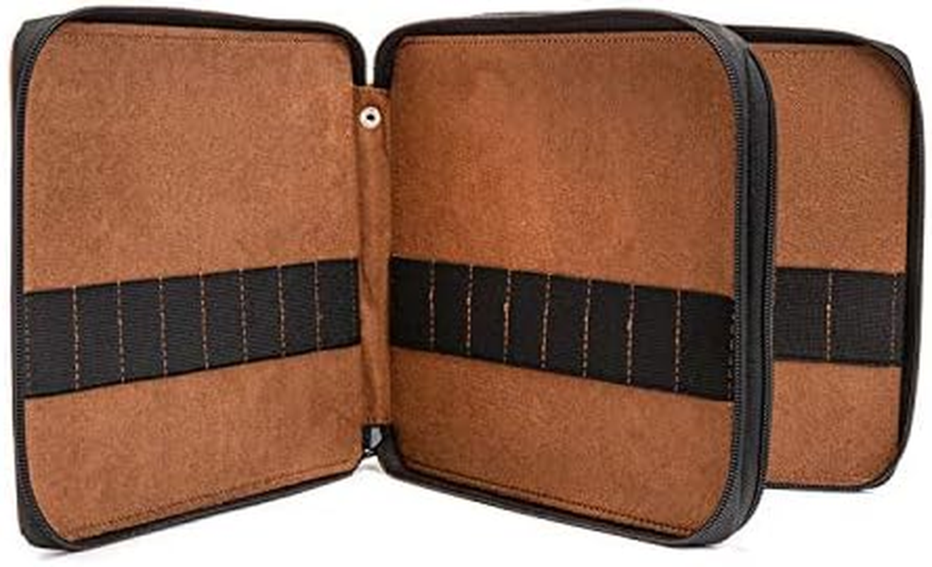 Global Art Materials 48-Piece Leather Pencil Case, Antique Brown, 96 image number 6