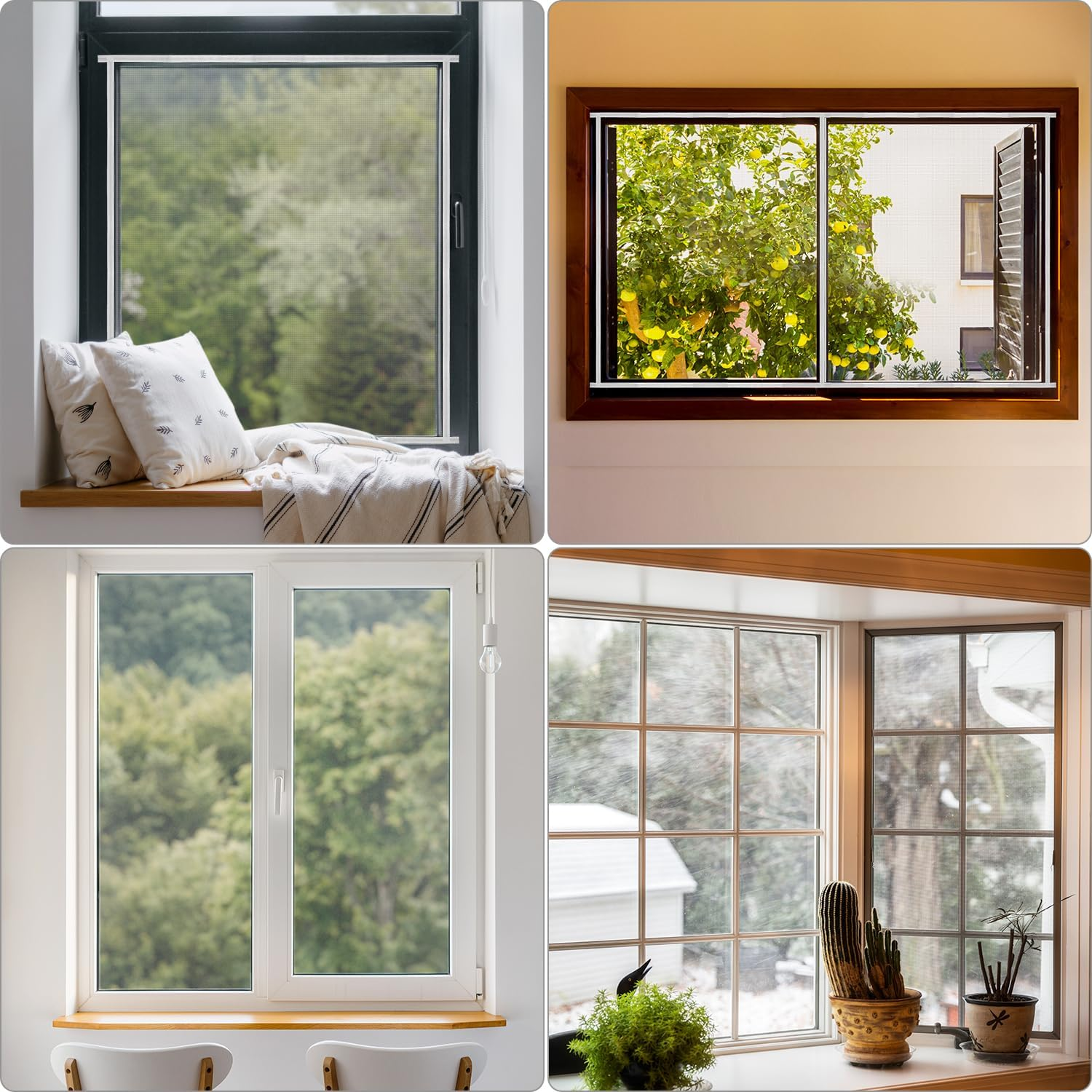 QWORK&reg; Cat Net Window with Self-Adhesive Tape, Cat Safe Fly Screen, Safety Net, Tear-Resistant Polyester, 180 X 200 Cm image number 2