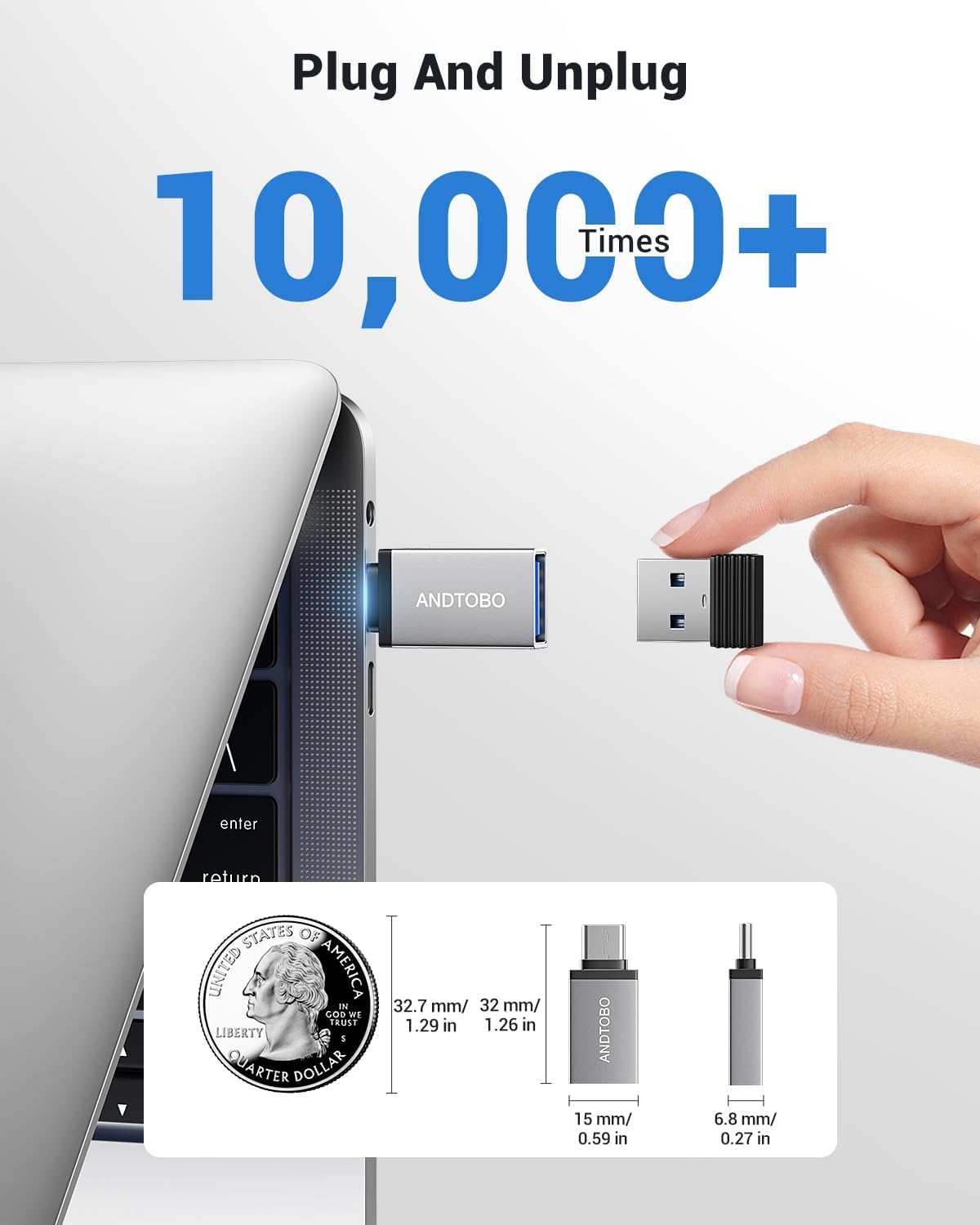 USB C to USB Adapter (4 Pack), USB 3.2 Gen 2 to USB C Adapter Thunderbolt 4/3 to USB Adapter OTG Compatible with Iphone 15/15Pro Max/15 Plus, Macbook Pro Air 2023, Ipad Pro, Galaxy S23/S22/S21/S20/S23 image number 3