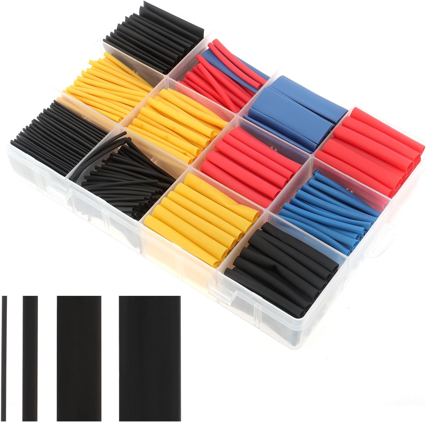 DIANN 780Pcs Wire Heat Shrink Tubing Kit Industrial Heat-Shrink Tubing for Wires 2:1 Marine Grade Heat Shrink Wrap Premium Large Electrical Waterproof Heat Shrink Tape 12 Sizes 4 Colored Assorted