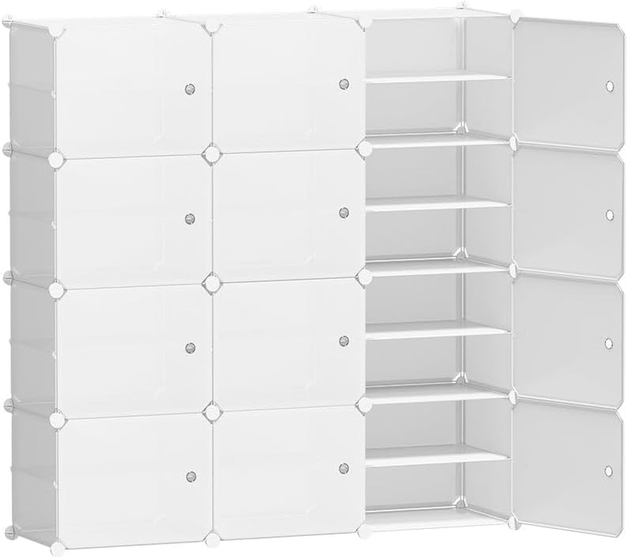 Artiss Shoe Rack Storage Cabinet 12 Cubes DIY Box Drawers Organiser Shoes Shelf Stand White Portable Wardrobe Organizer Hallway Table Home Decor Bedroom Furniture image number 4