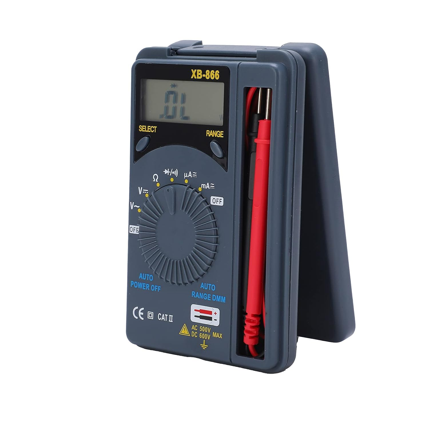 Digital Multimeter, XB866 Portable Large Range High Accuracy Pocket Multimeter Digital Display Multi Purpose Measures Voltage, Current, Continuity and Diode, Voltmeter image number 5