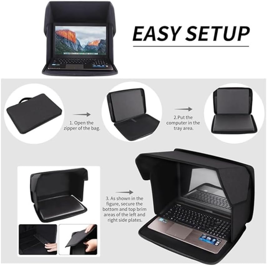35&times;26 Cm Laptop Sun Shade,Shade,Lightweight Laptop Sun Glare Shield Privacy Cover for Working Outside,Computer Privacy Hood Foldable and Portable Shield Cover Computer Hood outside Glare image number 1