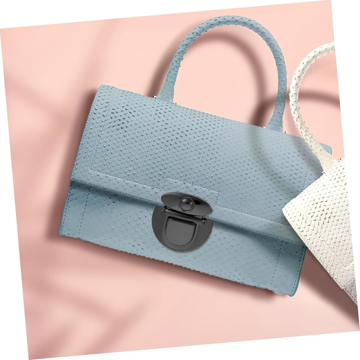 OHPHCALL 10Pcs Black Iron round Purse Buckle Locks DIY Bag Clasp Fasteners for Crafting Suitcases and Travel Luggage Accessories