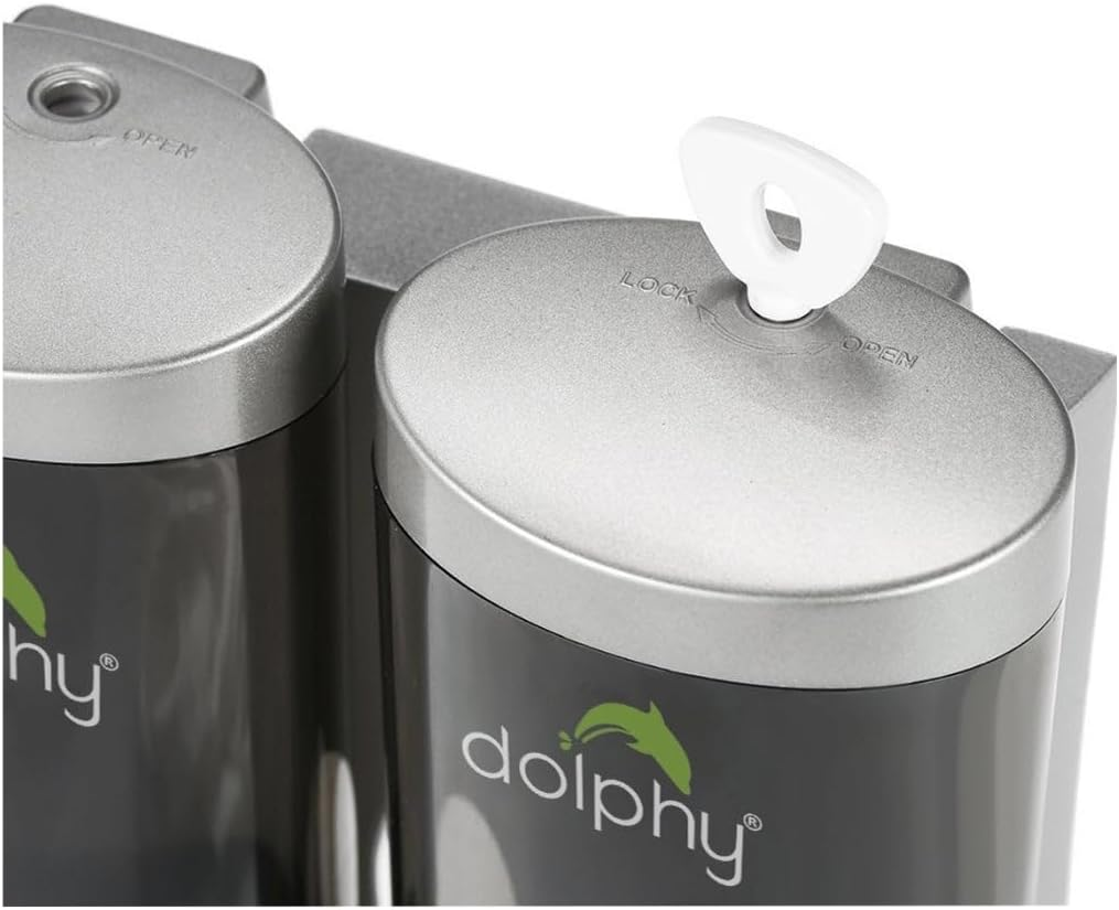 Dolphy 200ML Soap Dispenser &ndash; Transparent Black, Wall Mounted, Compact & Refillable ABS Design, Stylish & Hygienic for Bathroom, Kitchen, Hotel, Office & Commercial Use image number 3