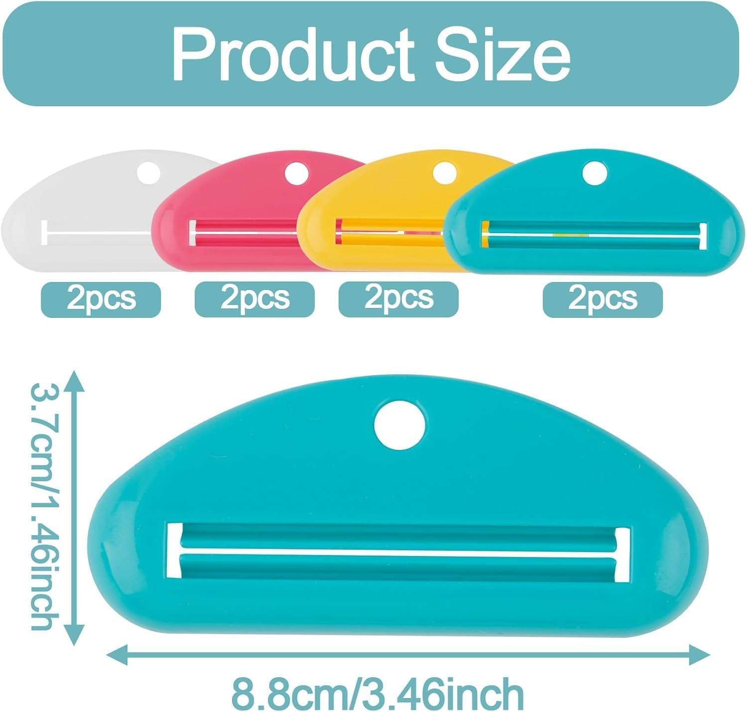 Plastic Toothpaste Tube Squeezer Roller, 4Pcs Plastic Tooth Paste Tube Squeezer Dispenser, Toothpaste Tube Squeezer Dispenser Roller for Bathroom, Color 3 - Color 2 image number 7