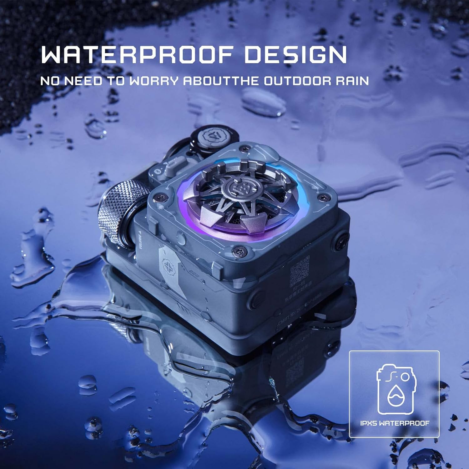 Muzen Cyber Cube-Pro Bluetooth Speaker, Bluetooth 5.0, Portable Speaker with Fidget Spinner, Crystal Clear Sound with RGB Led Light Wireless Speaker, Waterproof Speakers for Indoor Outdoor