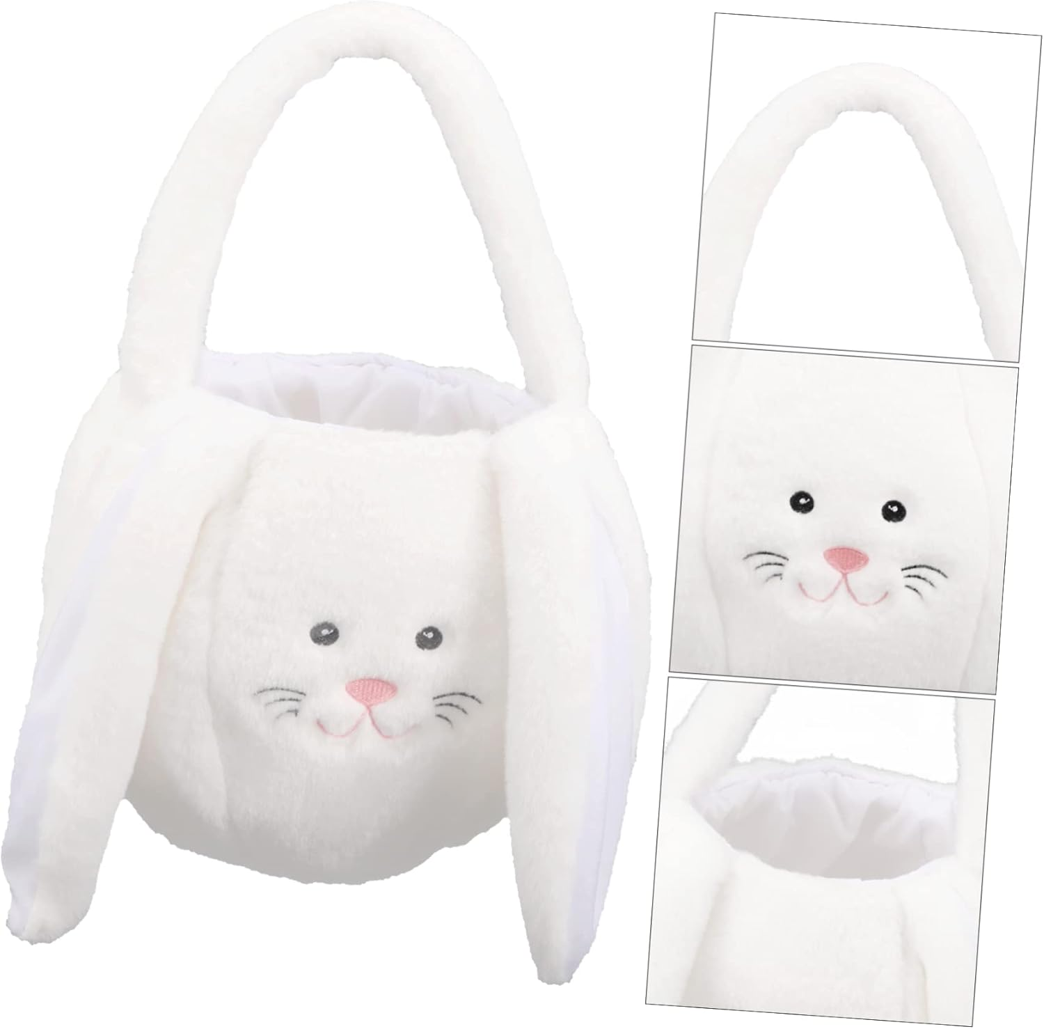 Easter Bunny Plush Basket Adorable Easter Decor Lightweight Storage Container for Candy and for Weddings Parties Special Events Chic and Stylish Design