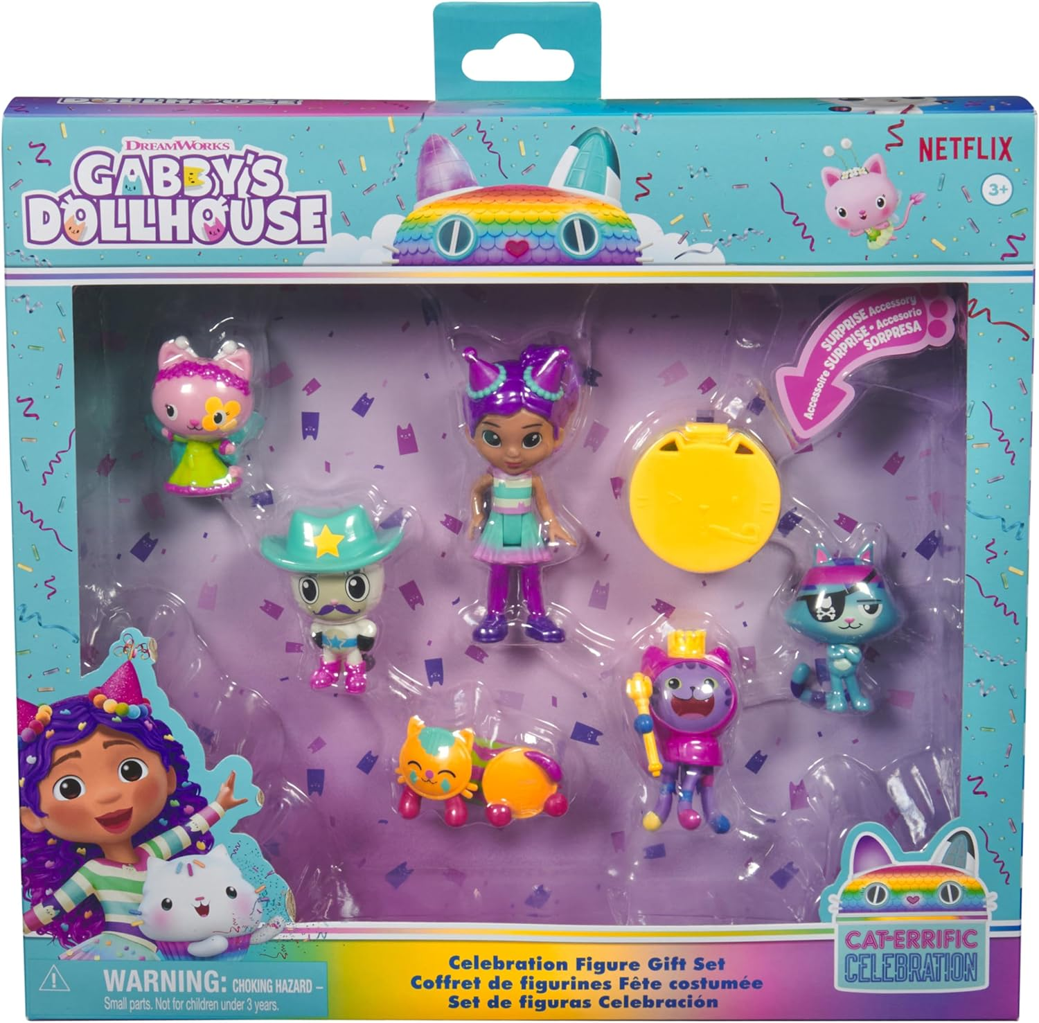 Gabby&rsquo;S Dollhouse, Celebration Themed Figures with Gabby Girl, 5 Cat Toy Figures, Surprise Toys & Dollhouse Accessories, Kids Toys for Girls & Boys 3+ image number 4
