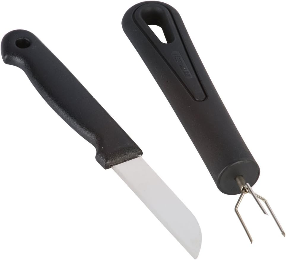 Westmark Jacket Potato Fork with 3 Prongs, Stainless Steel/Plastic, Gallant, Black/Red, 29142270, 16.3 X 2.7 X 2 Cm