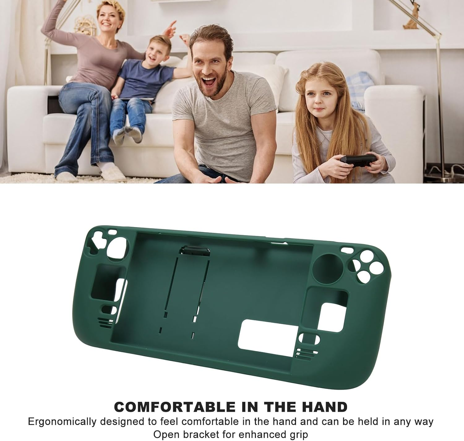 Protective Case for Steam Deck, Colorful Full Cover Gaming Protective Case with Stand for Steam Deck Game Handhelds,Pc Material, Gaming Handheld Case Accessory (OD Green) image number 6