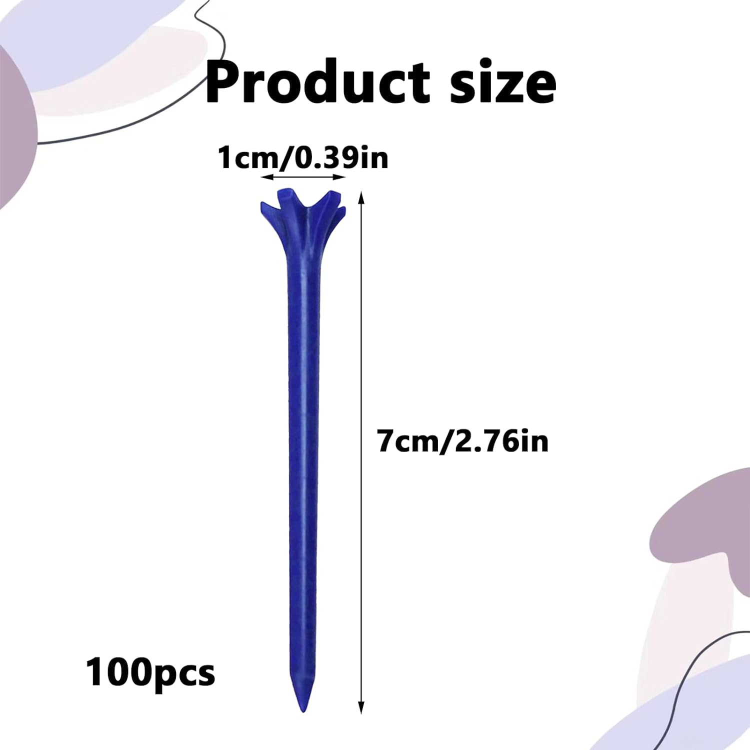 100 Pcs Golf Tees Plastic, 2 3/4 Inch High Performance Golf Tees Colorful Plastic Golf Tees with Claw image number 1