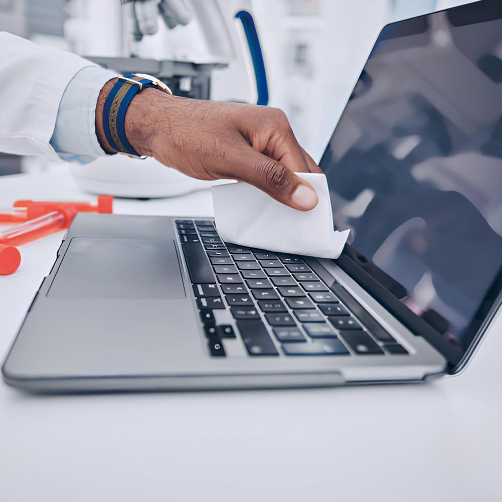 Fiber Optic Cleaning Wipes, 100 Pcs per Box Dust Free Paper Connector Cleaner Optical Cable Clean Tools Wipes Lint Cloth Dispenser Wet Dry Use Easy Tearing Electrical Industrial Precise Instrument