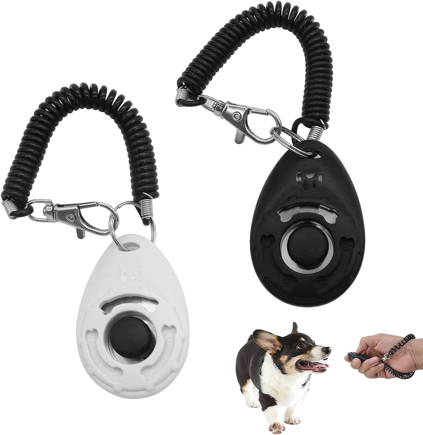 2 Pack Dog Clickers, Dog Training Clickers with Wrist Strap, Pet Behavioral Training Tools, Easy to Use Design for Cats Puppy Birds Horses image number 6