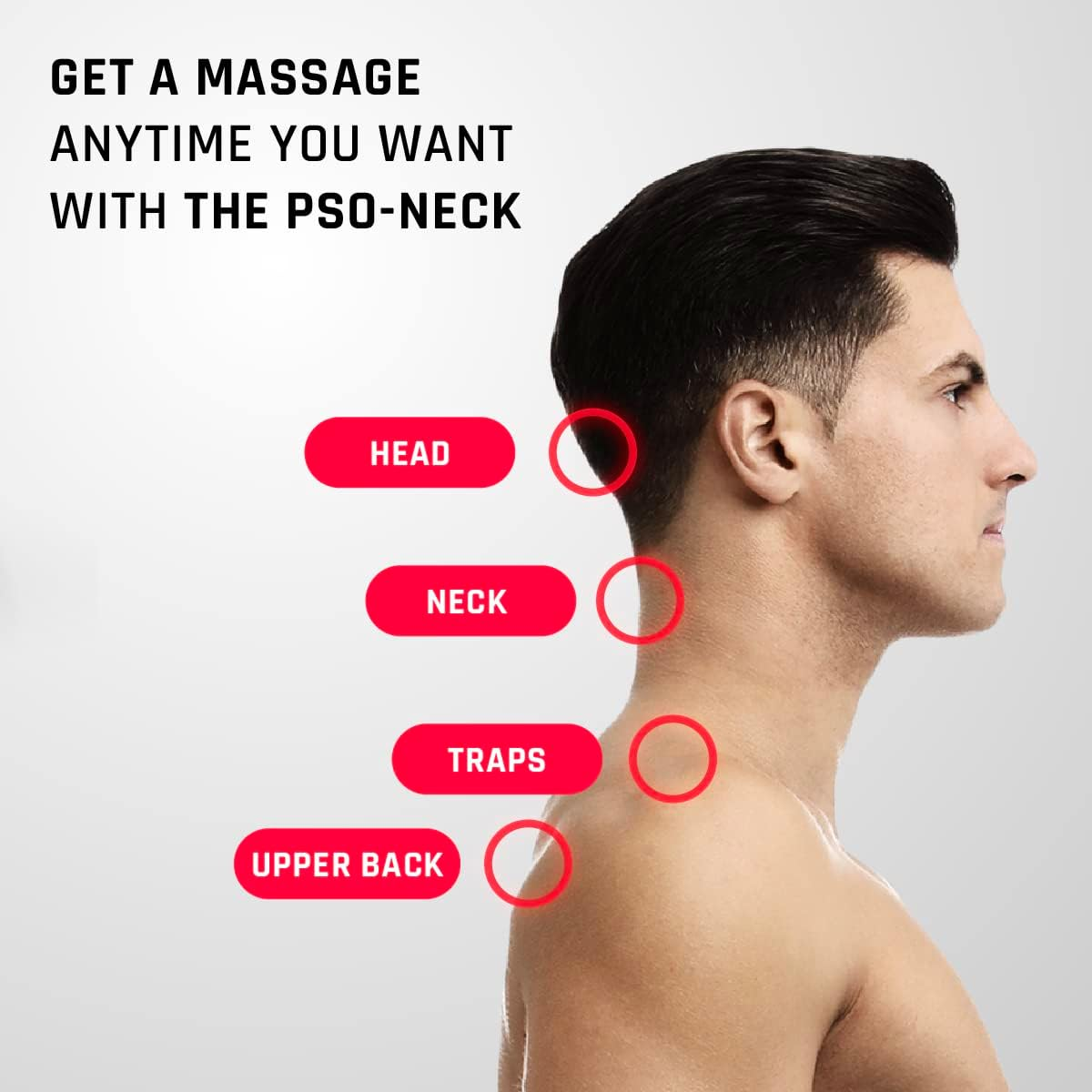 PSO NECK Muscle Release Tool and Neck Massager - Neck Tension Reliever and Personal Self Massager - Sunset Red image number 6