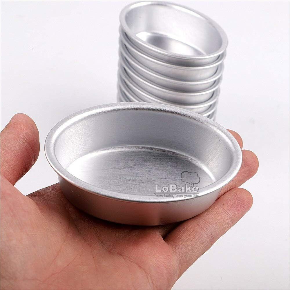 Lobake 10Pcs Mini Size Oval Egg Shape Aluminium Alloy Metal Cheese Pan Cake Mold Bread Mould Tart Holder Pudding Jelly Tin DIY Bakery D00 image number 3
