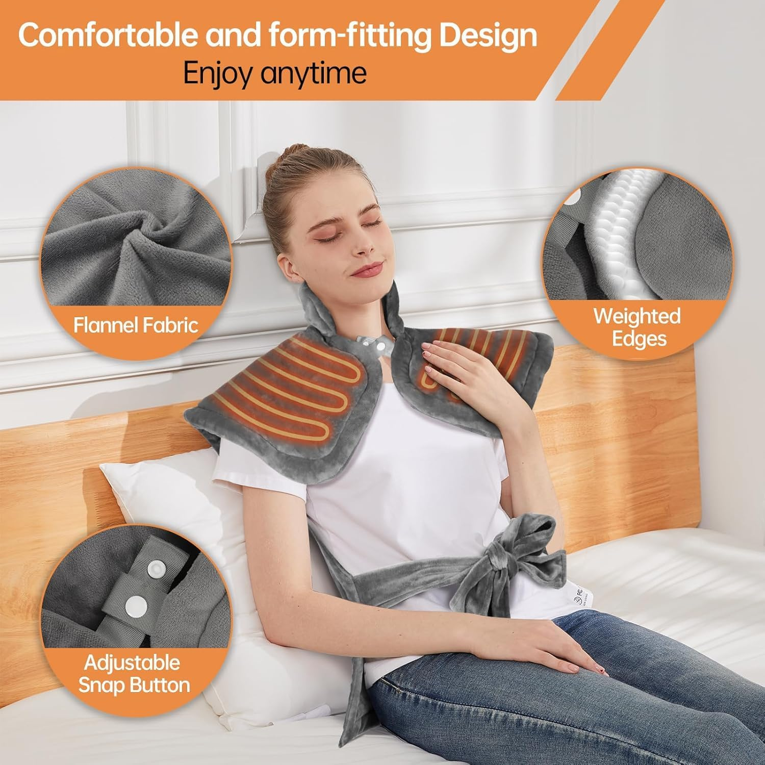 AERLANG Heating Pad, Extra-Large Back, Neck and Shoulder Heating Pad, Fast Heating, Mothers Day & Birthday Gifts for Mom Dad Women Men, 5 Temperatures 4 Timing Auto Shut